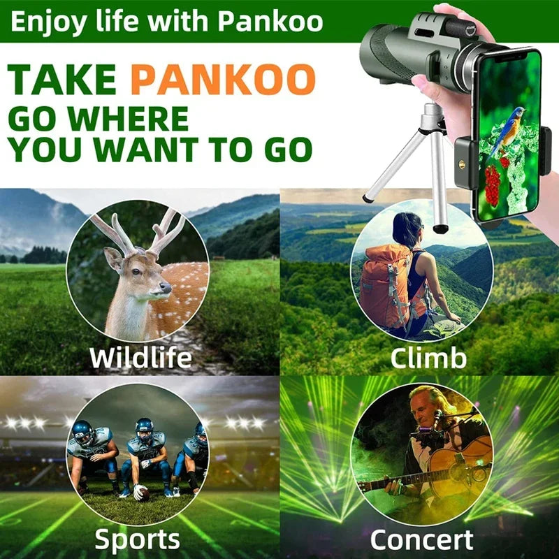 80X100 Times Portable Single Tube High-Definition Telescope for Defecation, Low Light Night Vision, Mobile Phone Telescope
