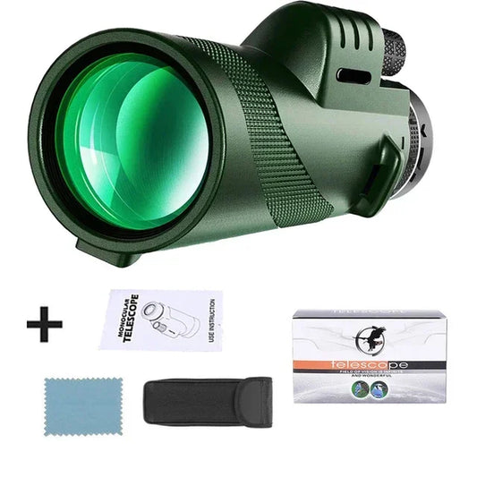 80X100 Times Portable Single Tube High-Definition Telescope for Defecation, Low Light Night Vision, Mobile Phone Telescope