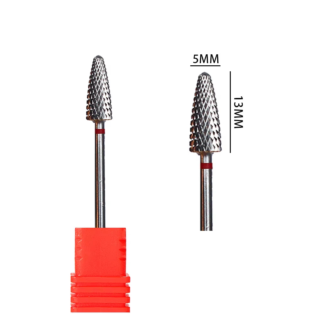 1Pc Carbide Tungsten Nail Drill Bit Rotate Burr Milling Nail Cutter Bits Electric Drill Machine for Manicure Pedicure Tools