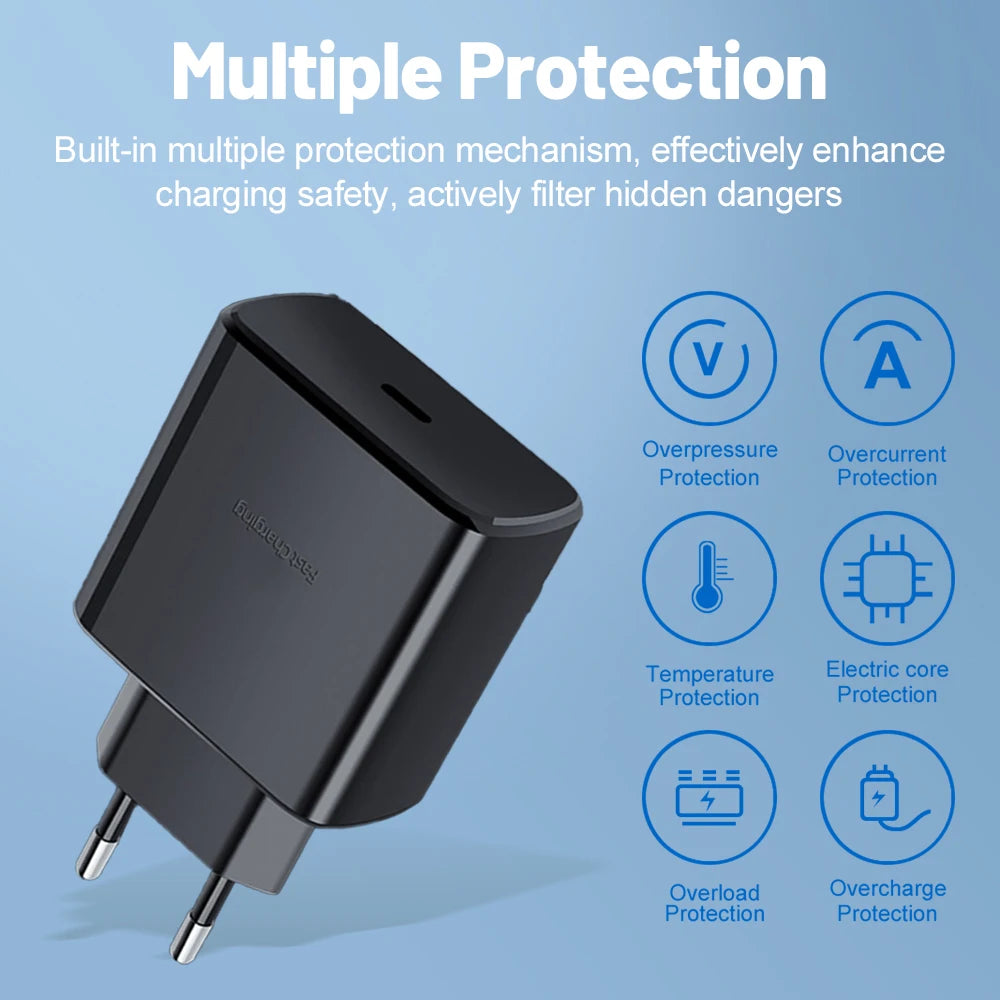 45W PD Charger for Samsung Galaxy S24 S23 S22 Quick Charge 3.0 USB C to Type C Cable Super Fast Charging Phone Adapter