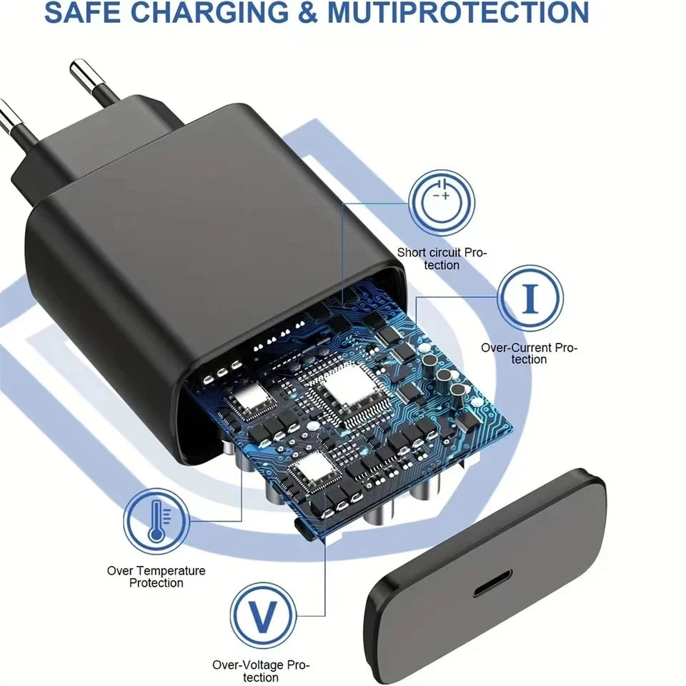 45W PD Charger for Samsung Galaxy S24 S23 S22 Quick Charge 3.0 USB C to Type C Cable Super Fast Charging Phone Adapter