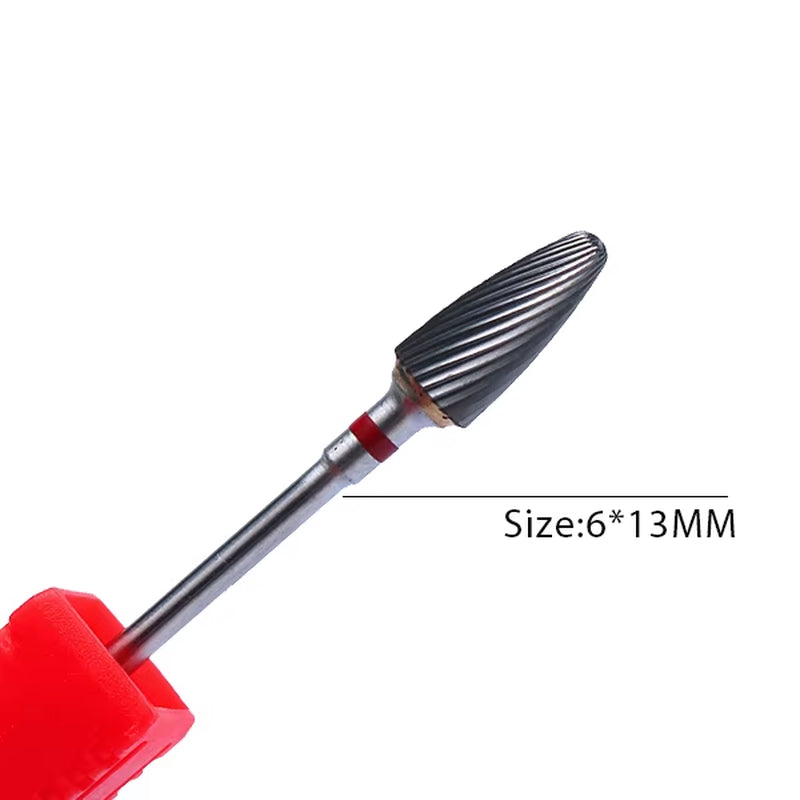 1Pc Carbide Tungsten Nail Drill Bit Rotate Burr Milling Nail Cutter Bits Electric Drill Machine for Manicure Pedicure Tools