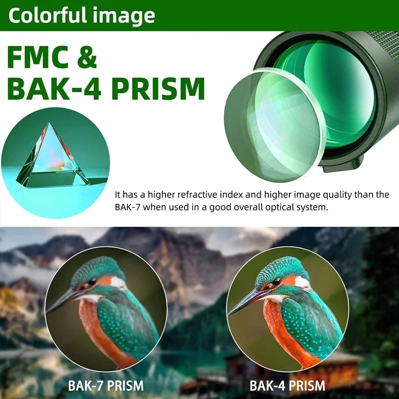 80X100 Times Portable Single Tube High-Definition Telescope for Defecation, Low Light Night Vision, Mobile Phone Telescope