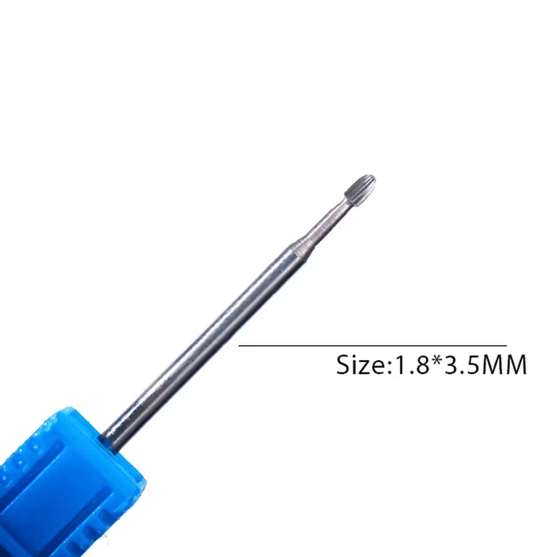 1Pc Carbide Tungsten Nail Drill Bit Rotate Burr Milling Nail Cutter Bits Electric Drill Machine for Manicure Pedicure Tools