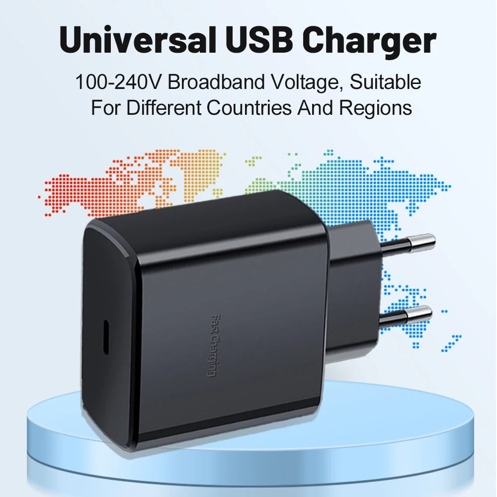 45W PD Charger for Samsung Galaxy S24 S23 S22 Quick Charge 3.0 USB C to Type C Cable Super Fast Charging Phone Adapter